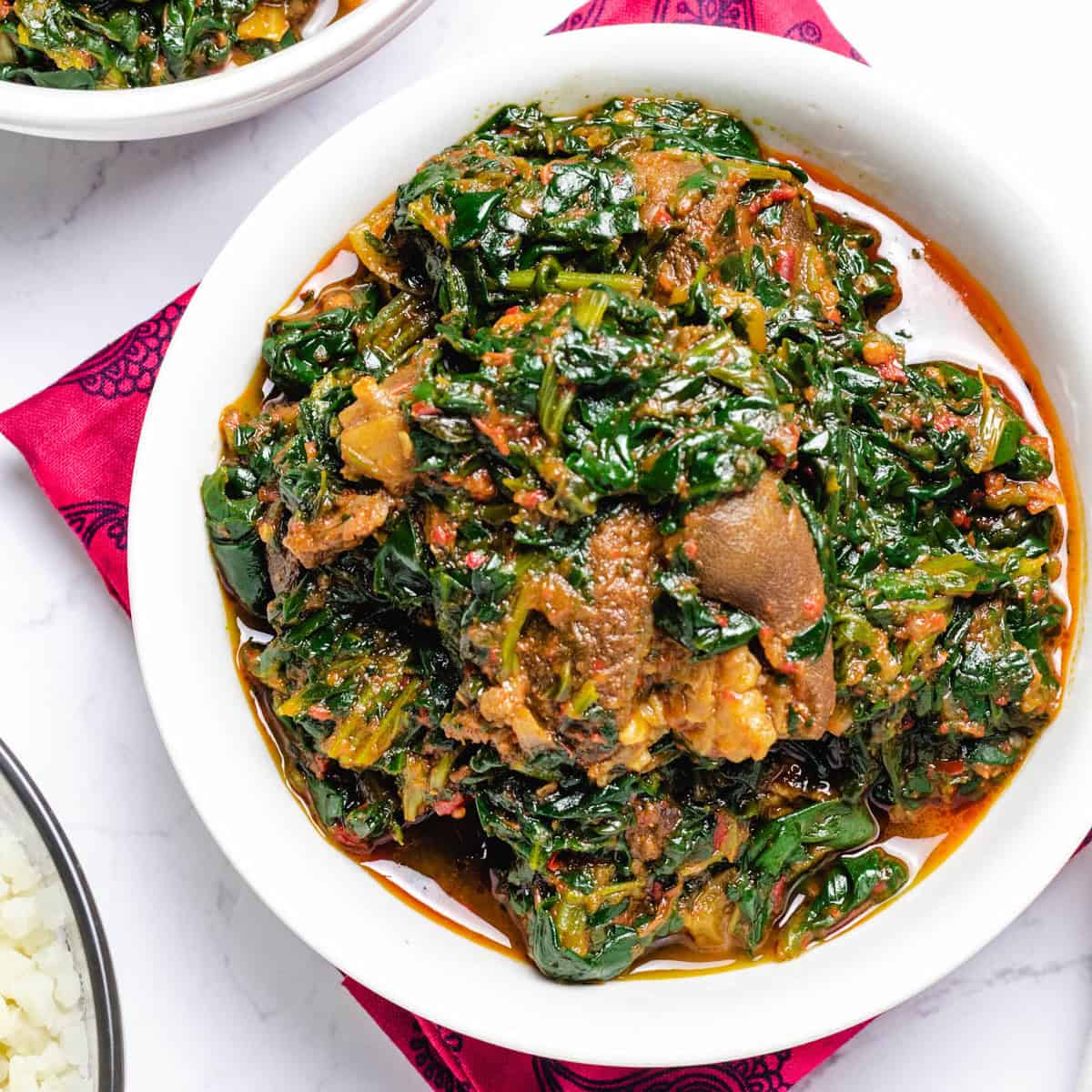 Vegetable soup with 2 goat meat